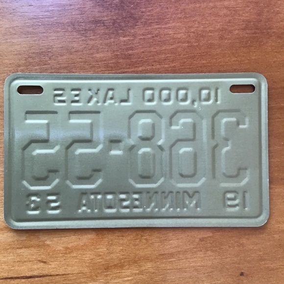 Vintage 1953 Minnesota State License Plate Bicycle Metal Mini - Picture 6 of 9